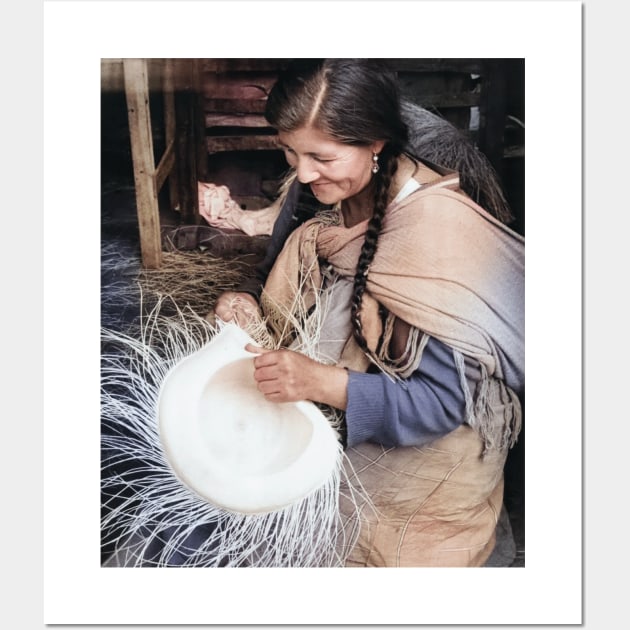 Colorized Vintage photo of Ecuador Weaver Wall Art by In Memory of Jerry Frank